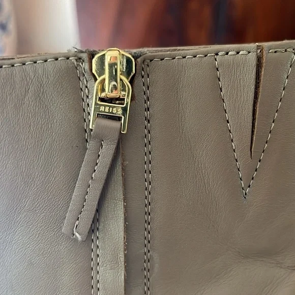 New. Reiss Casey Leather Square Toe Heel Boot size 7 US - Picture 6 of 9